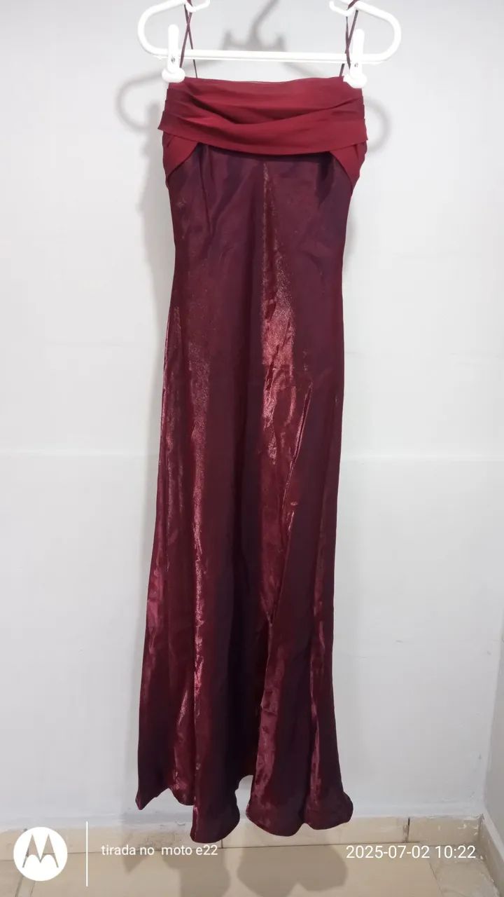Vestido Longo Marsala Elegante