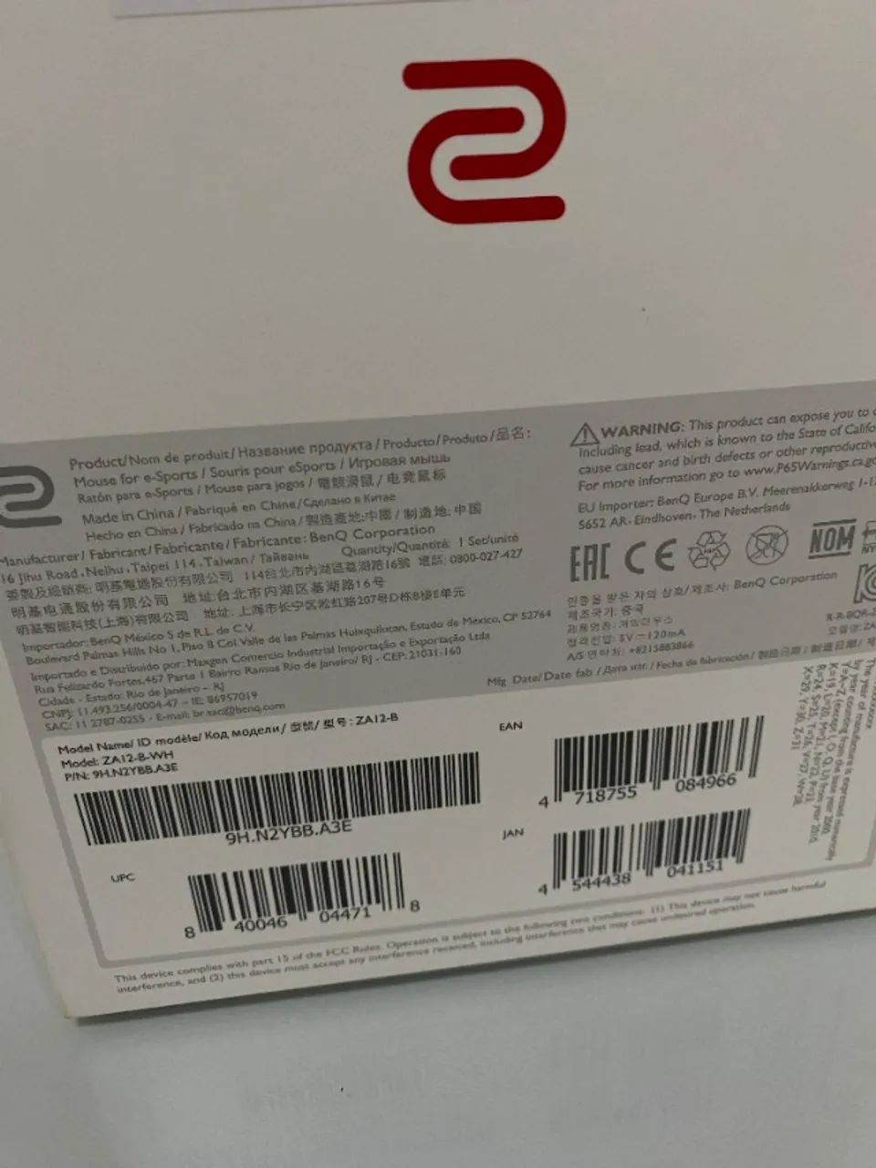 Zowie ZA12-B Mouse, White64307864274178124