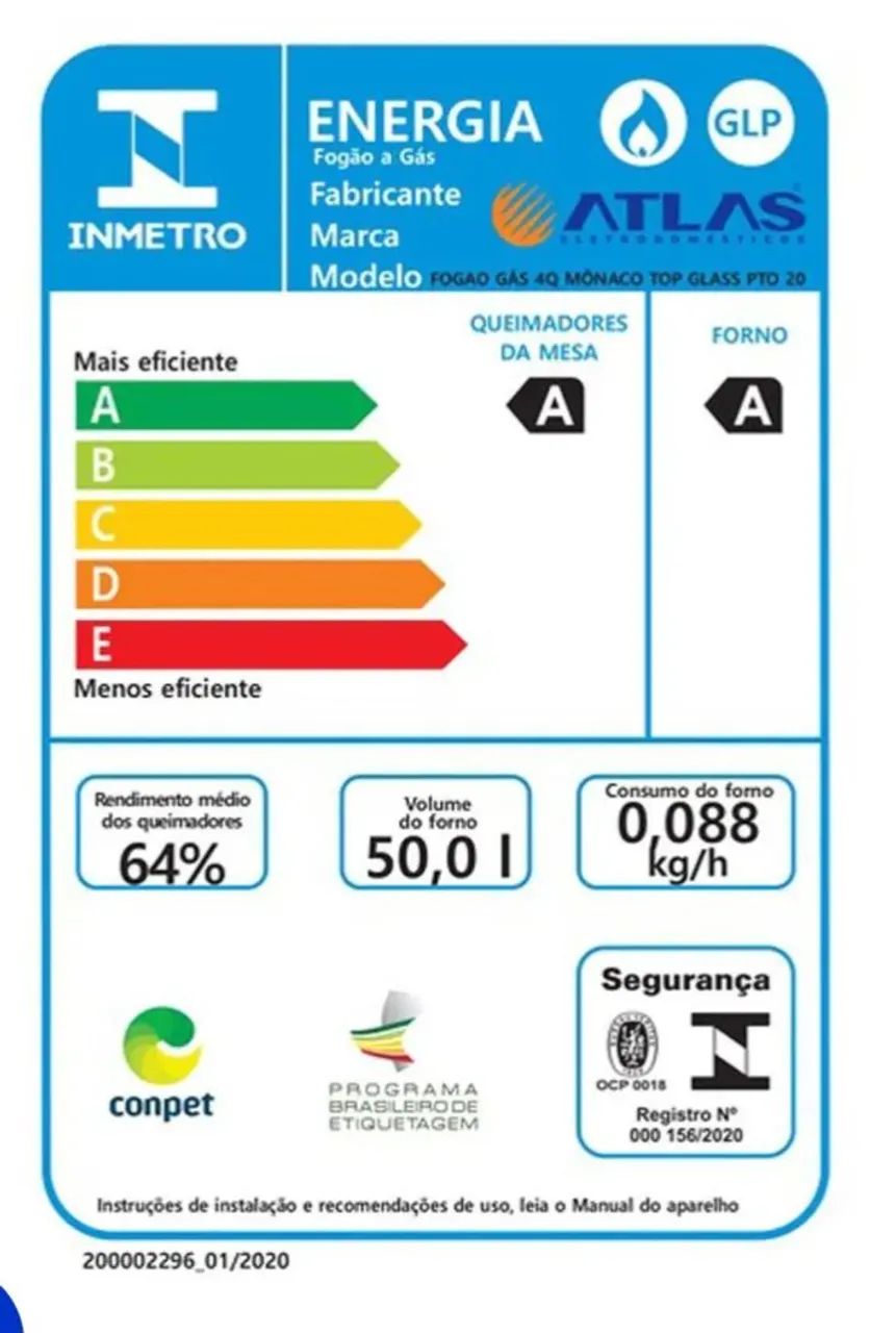 Fogão Atlas 4 bocas mesa de vidro  novo lacrado! - Foto 6