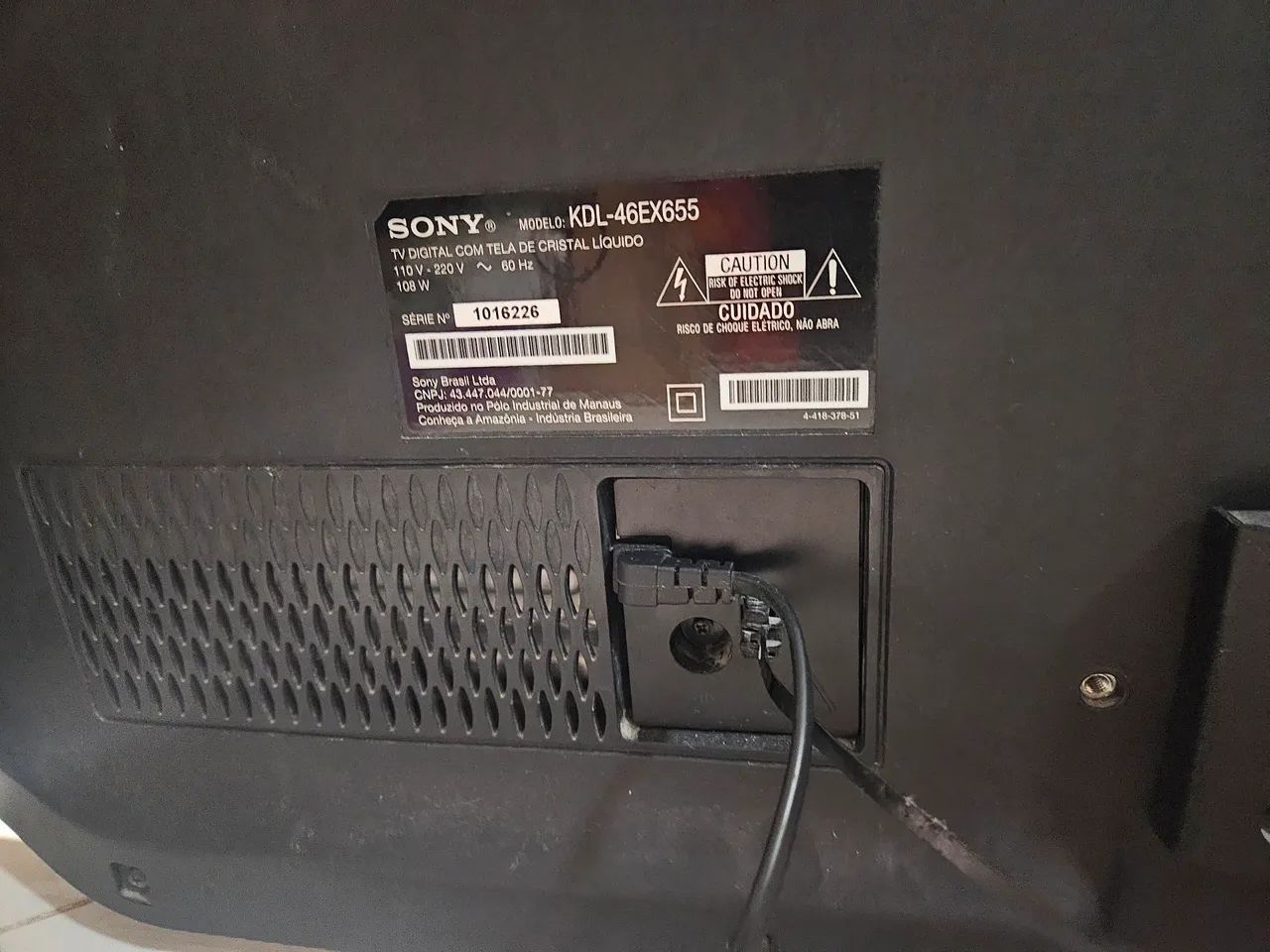 Tv Sony Bravia 46° com defeito na tela porem funcionando  - Foto 3