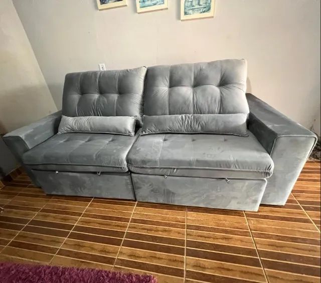 Sofá Retrátil e Reclinável 2,50m DIVIDIMOS EM ATE 10X SEM JUROS