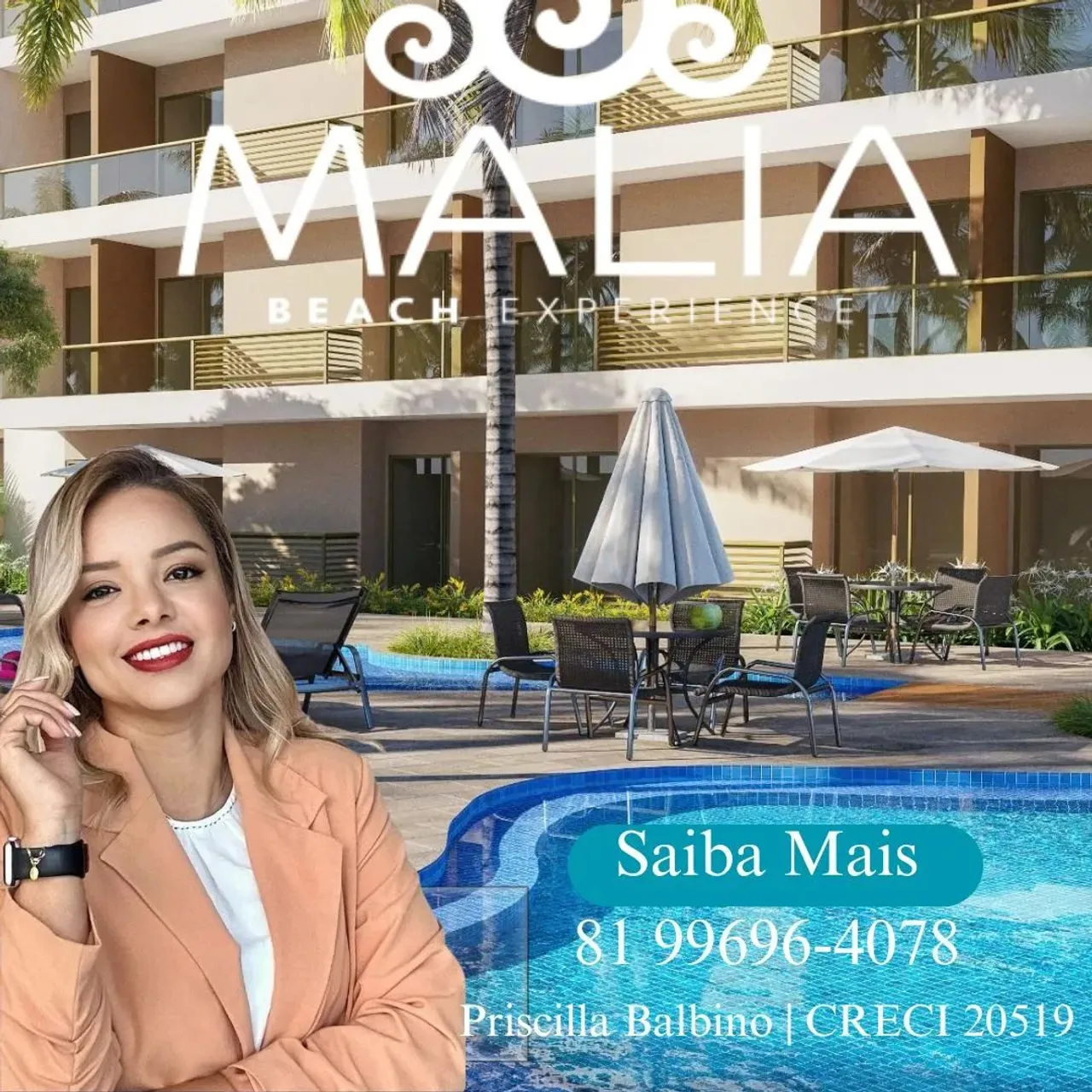 Flats em Porto de Galinhas Studio 29m² Malia Beach - Pronto para Alugar ou Curtir!