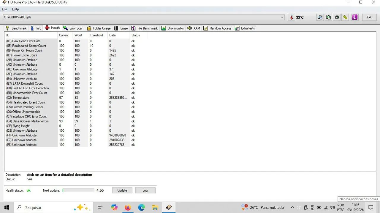 SSD crucial 480gb usado  - Foto 4