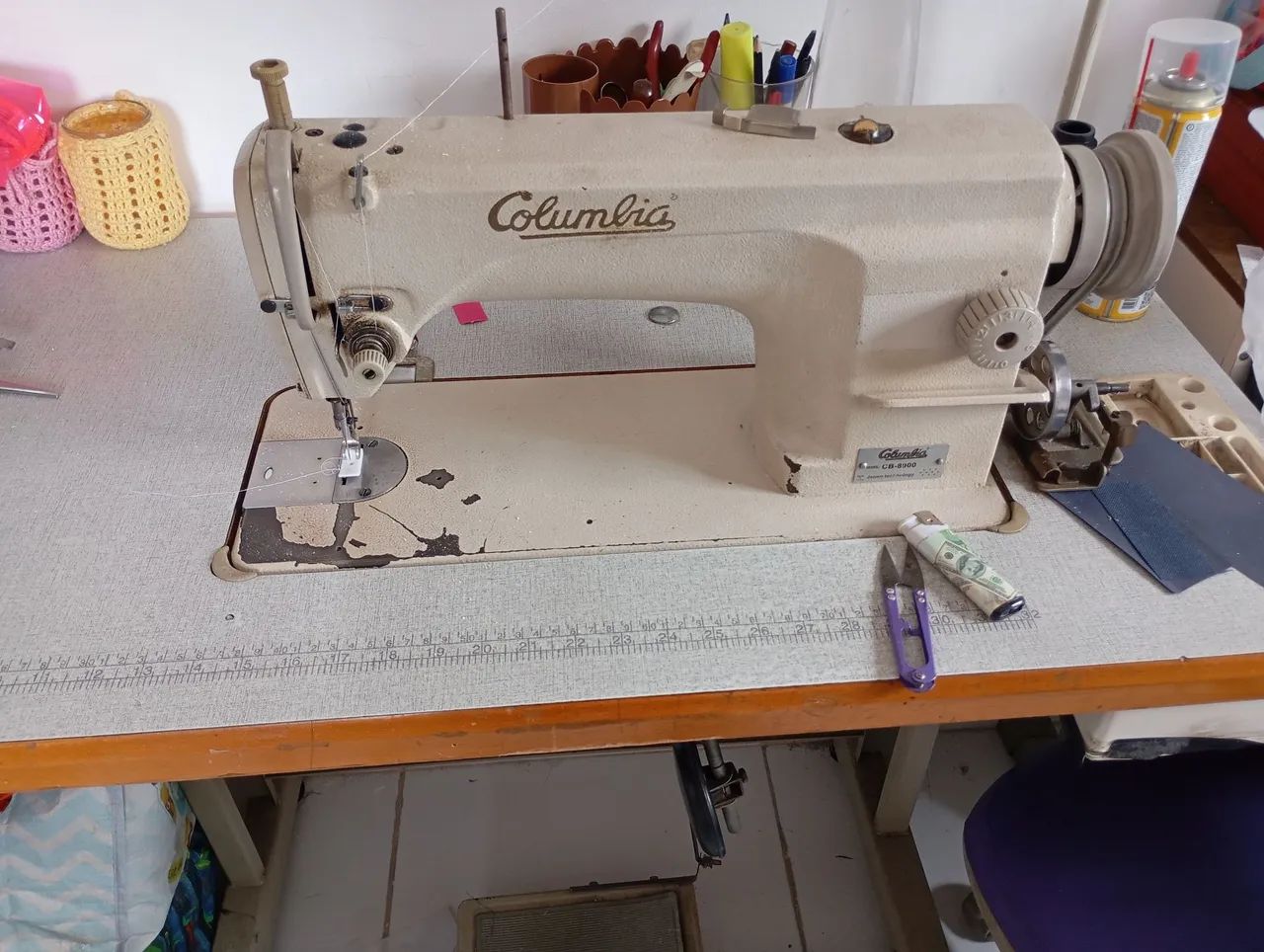 Máquina de costura industrial reta