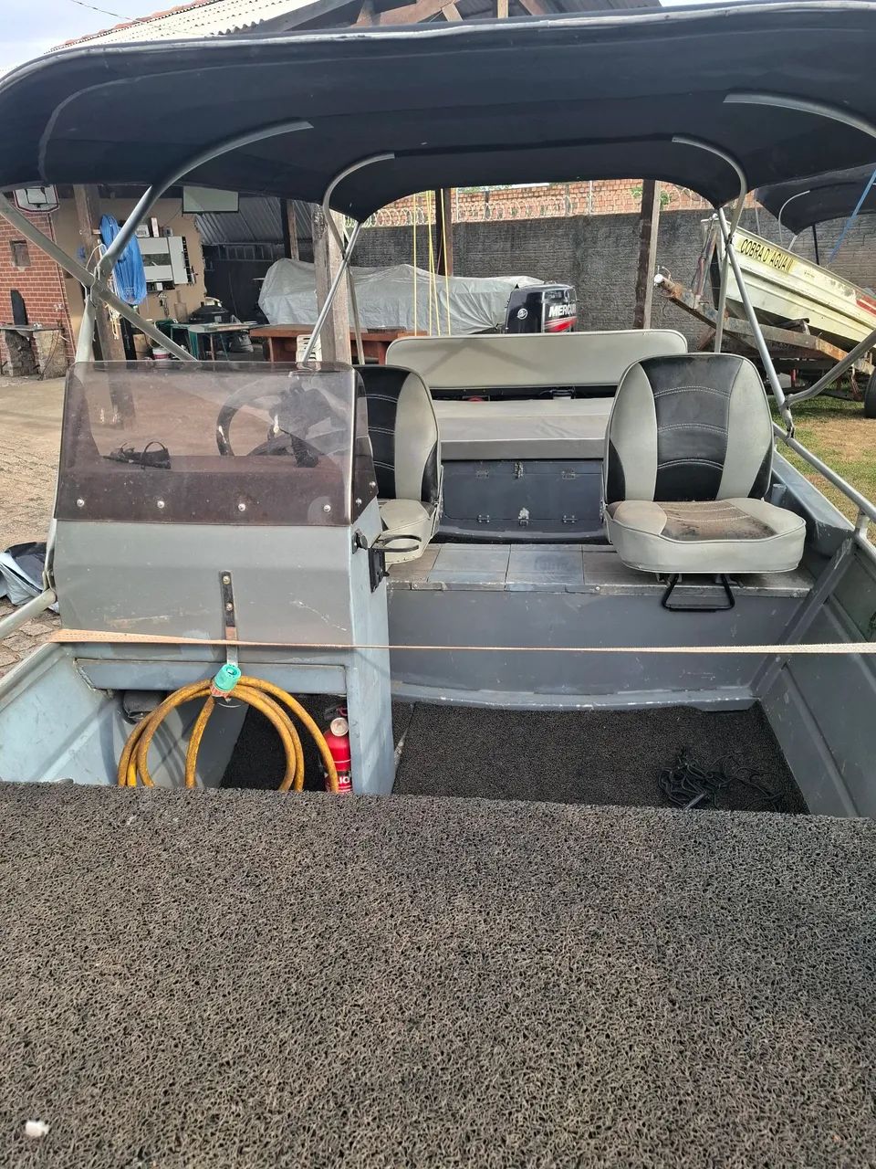 Barco de alumínio Completo. Motor Mercury 50 hp 2 tempos  - Foto 5