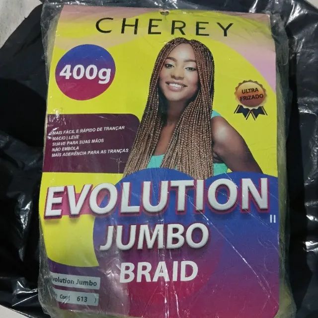 Kit com 2 Jumbo para tranças Cherey e um pacote de cachos Nina Softex - Foto 4