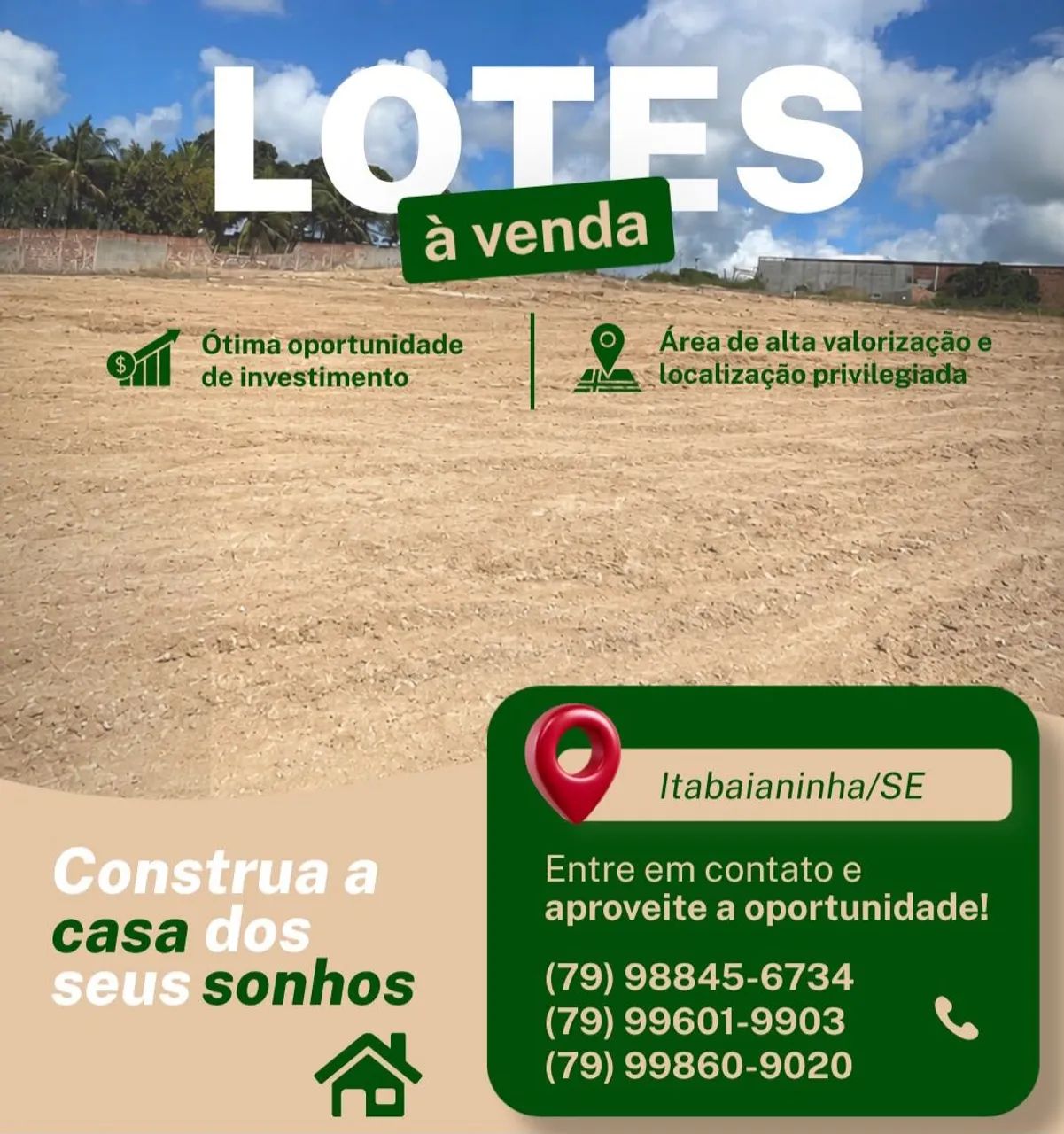 Vende-se Lote em Itabaianinha/SE - Localização Privilegiada