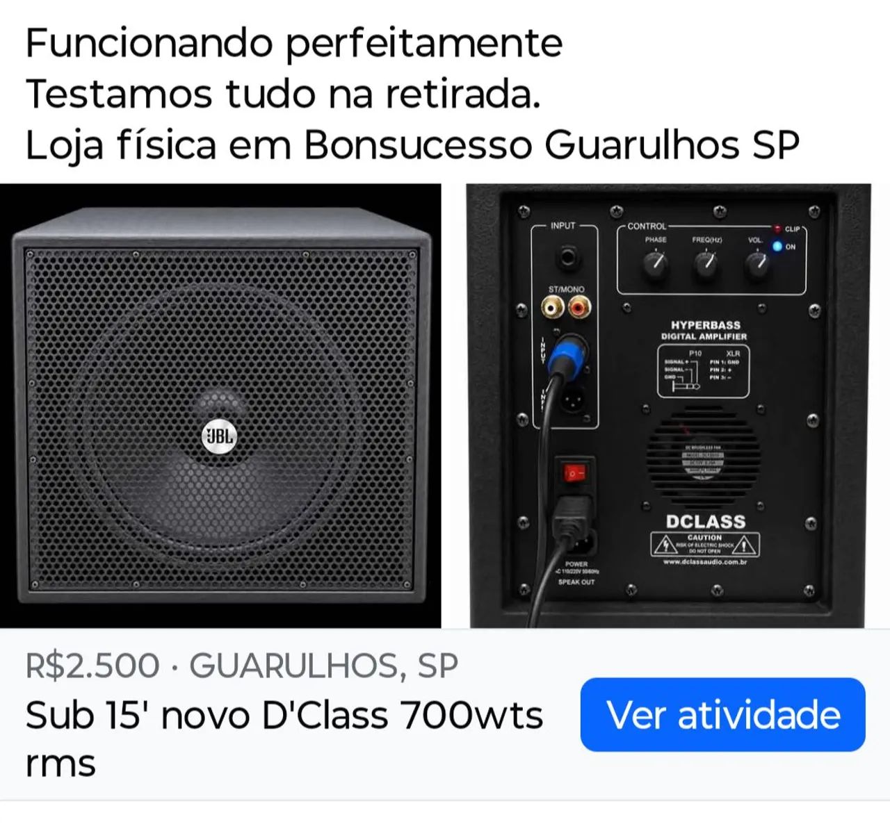 Sub Ativo 15' 700 wts D'Class  - Foto 3
