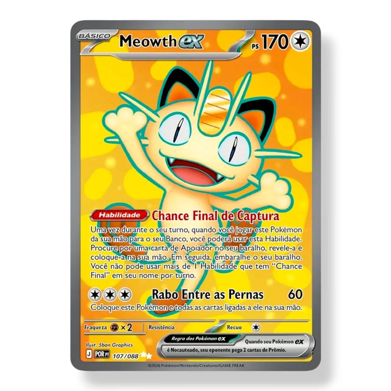 Meowth EX Gold 107/88 - NM - Inglês - Hobbies e coleções - Vila