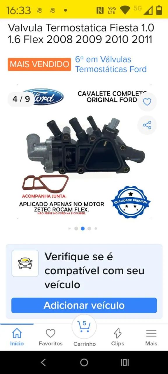 Válvula termostática Ford fiesta - Foto 4