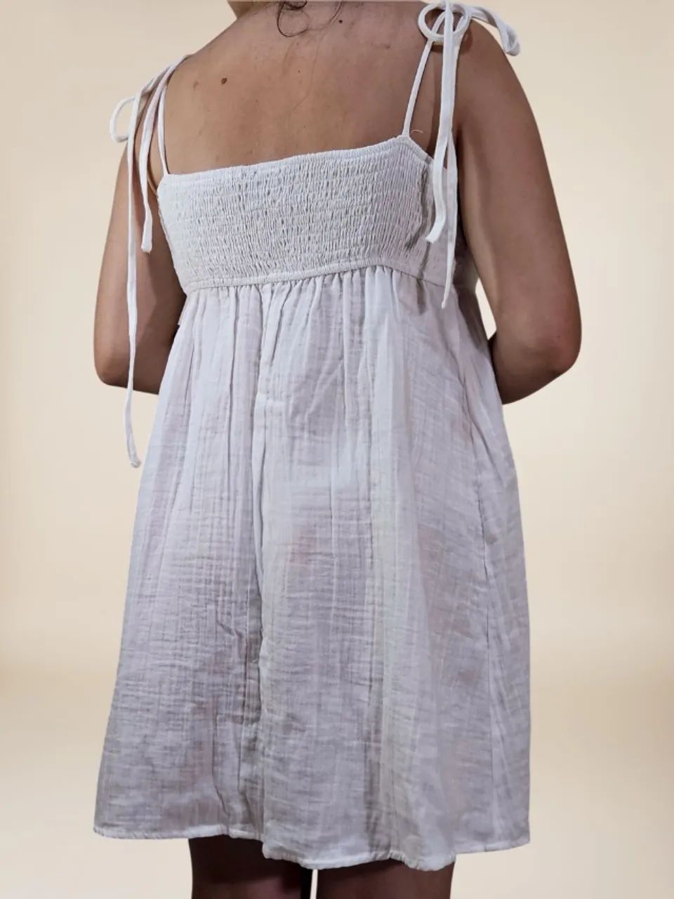 Vestido curto branco alças finas tam G - Foto 2