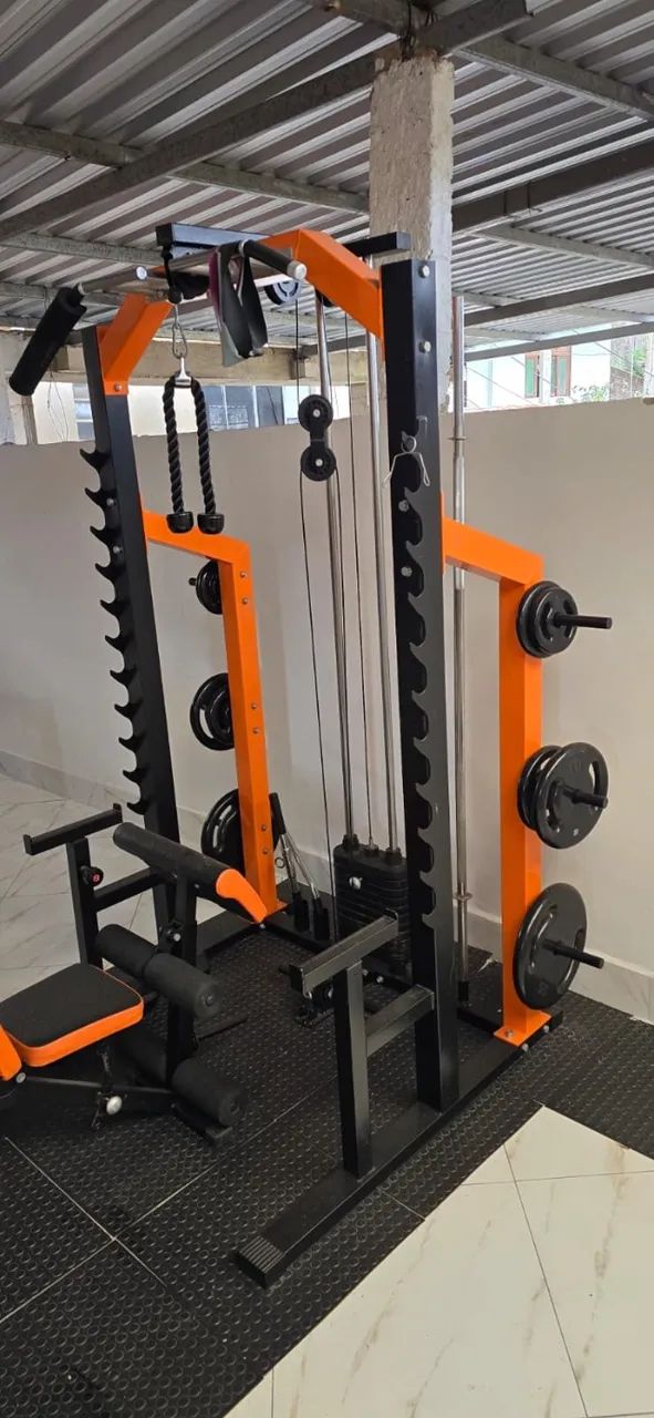 Estação De Musculação Mega Rack Full Com Polia