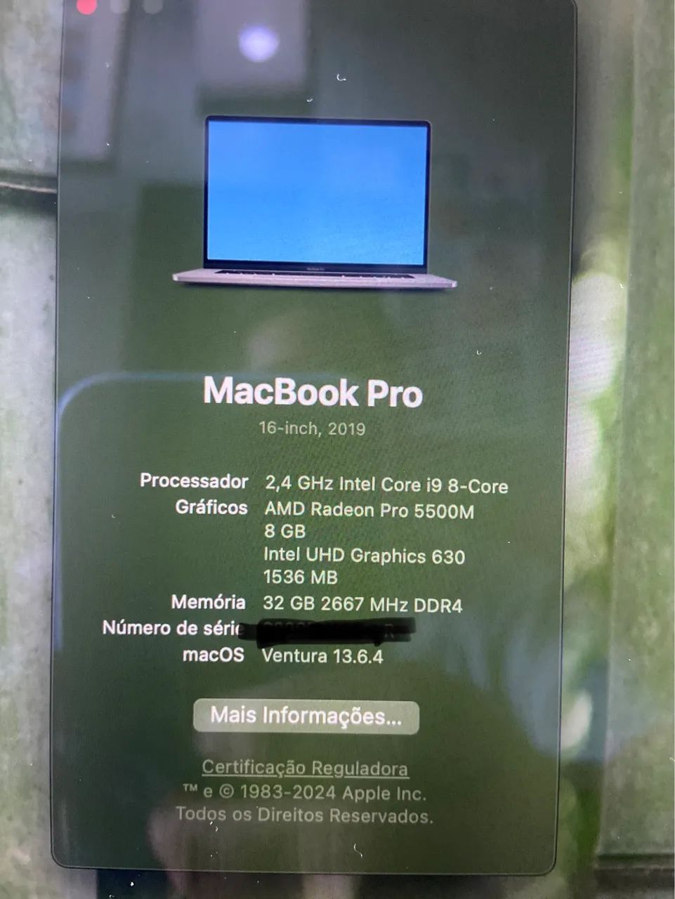 MacBook Pro 2019 32ram 1TB de HD 