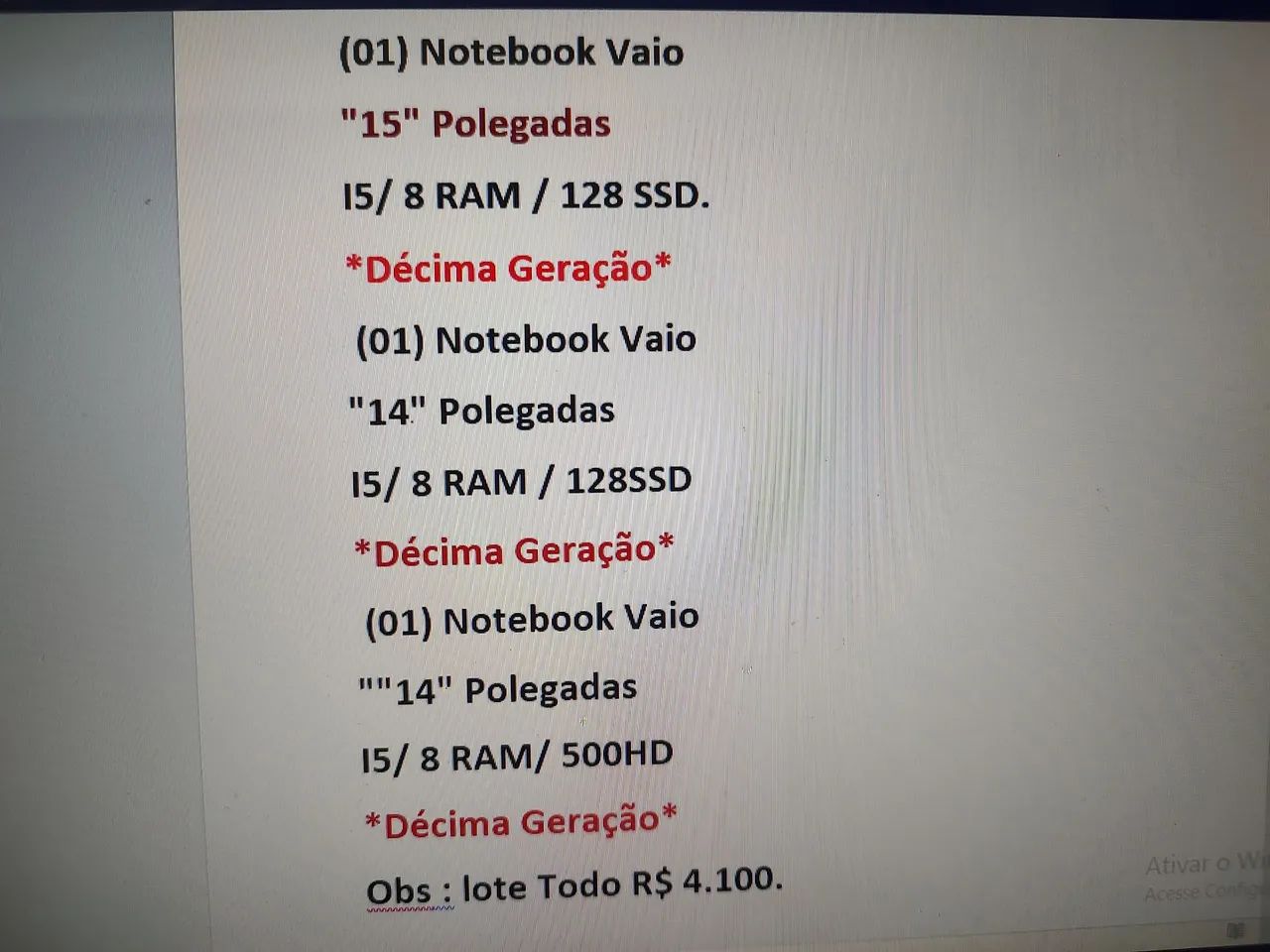 Notebook Vaio