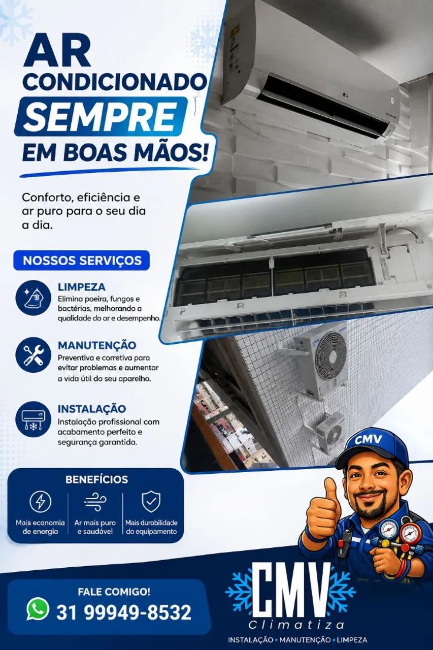 INSTALAÇÃO, MANUTENÇÃO E LIMPEZA DE AR-CONDICIONADO ?