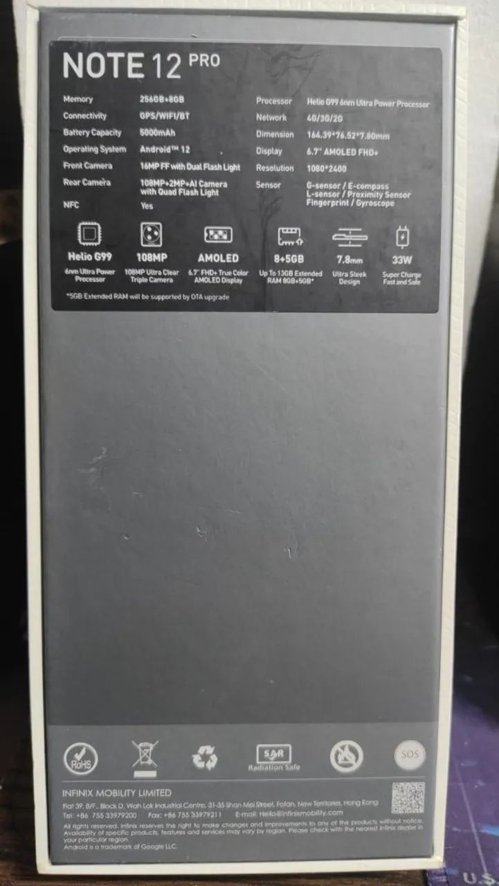 Smartphone redmi note 12 pro 4G infinix