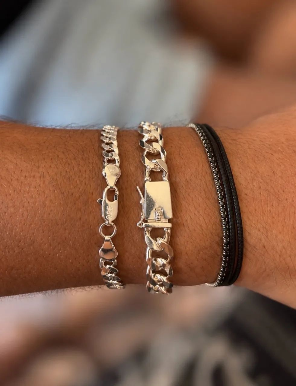 PULSEIRAS MASCULINAS PRATA 925 - Foto 2