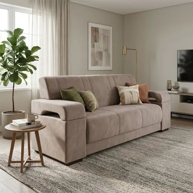 Sofa Atlanta 3 Lugares Tecido Veludo - Estofar - Foto 3