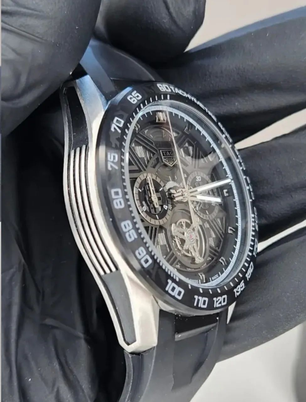 Relógio TAG HEUER CARRERA MULTIFUNCIONAL SKELETON ALL BLACK  - Foto 5