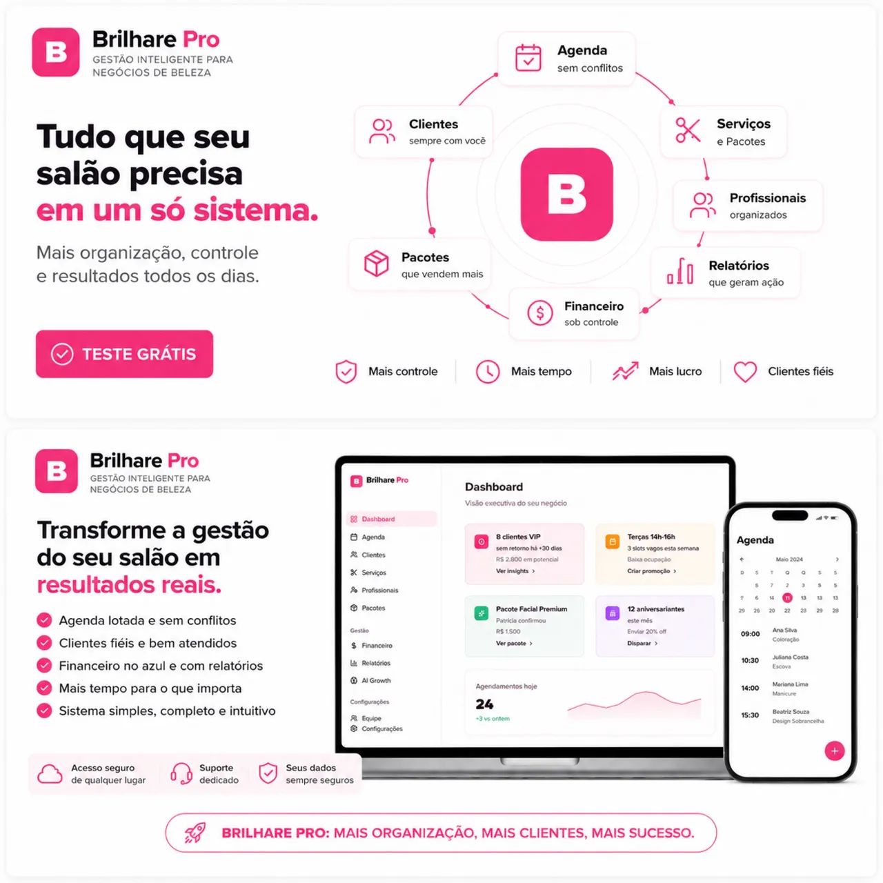     Brilhare Pro | Assistente Virtual para Salão