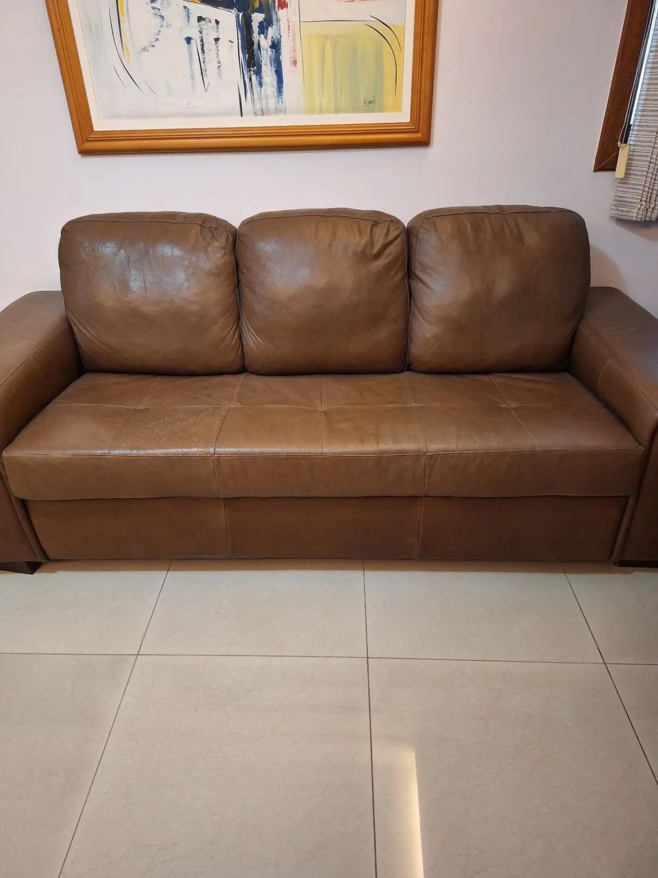 Conjunto sofá em couro  - Foto 5