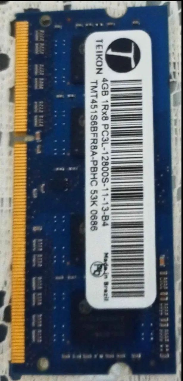 Memória Notebook 4GB DDR3 PC3L