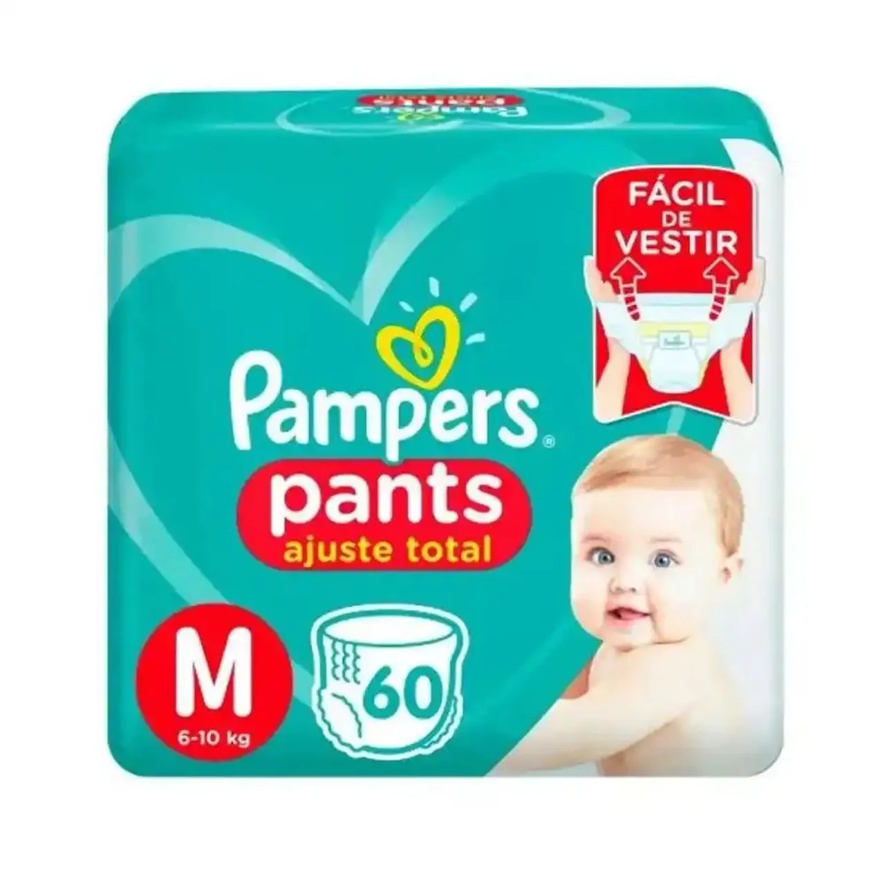 Fralda Pampers Pants Ajuste Total M - 60 unidades