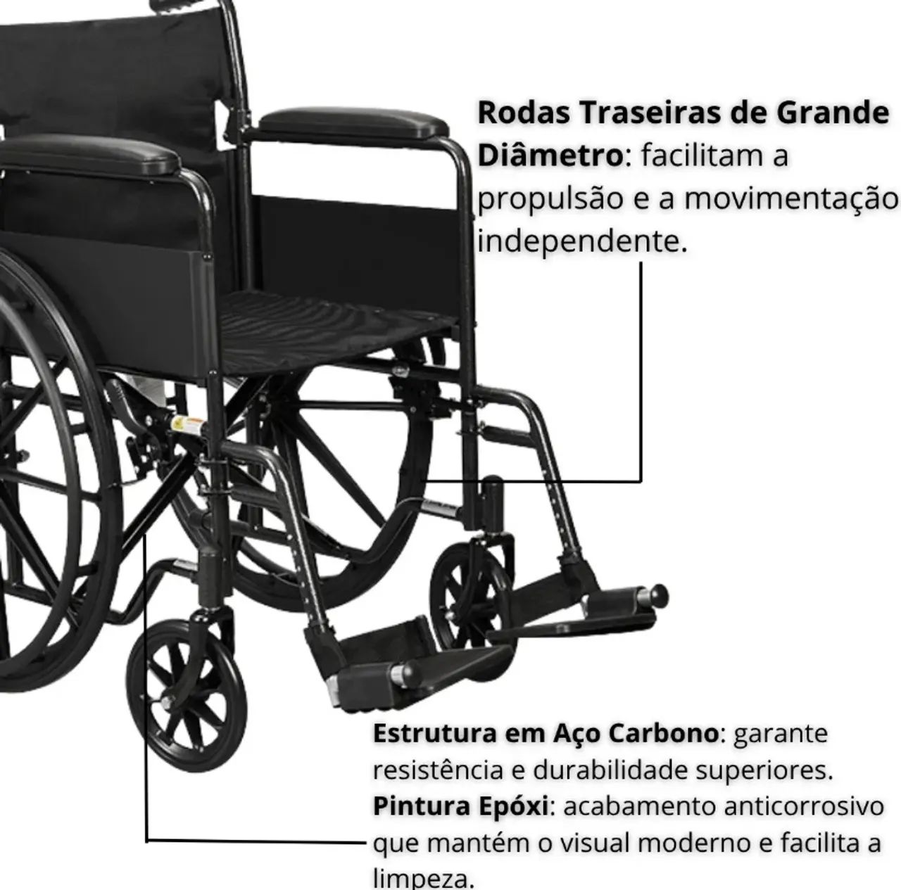 Cadeira de rodas nova, na caixa lacrada - Foto 2