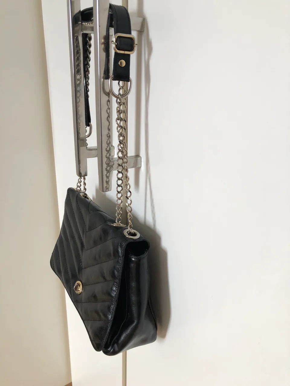 Bolsa preta couro - Foto 2