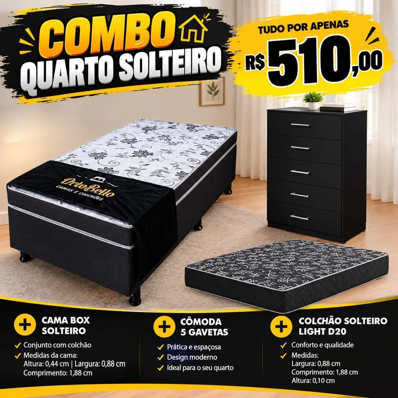 Combo Quarto Solteiro 
