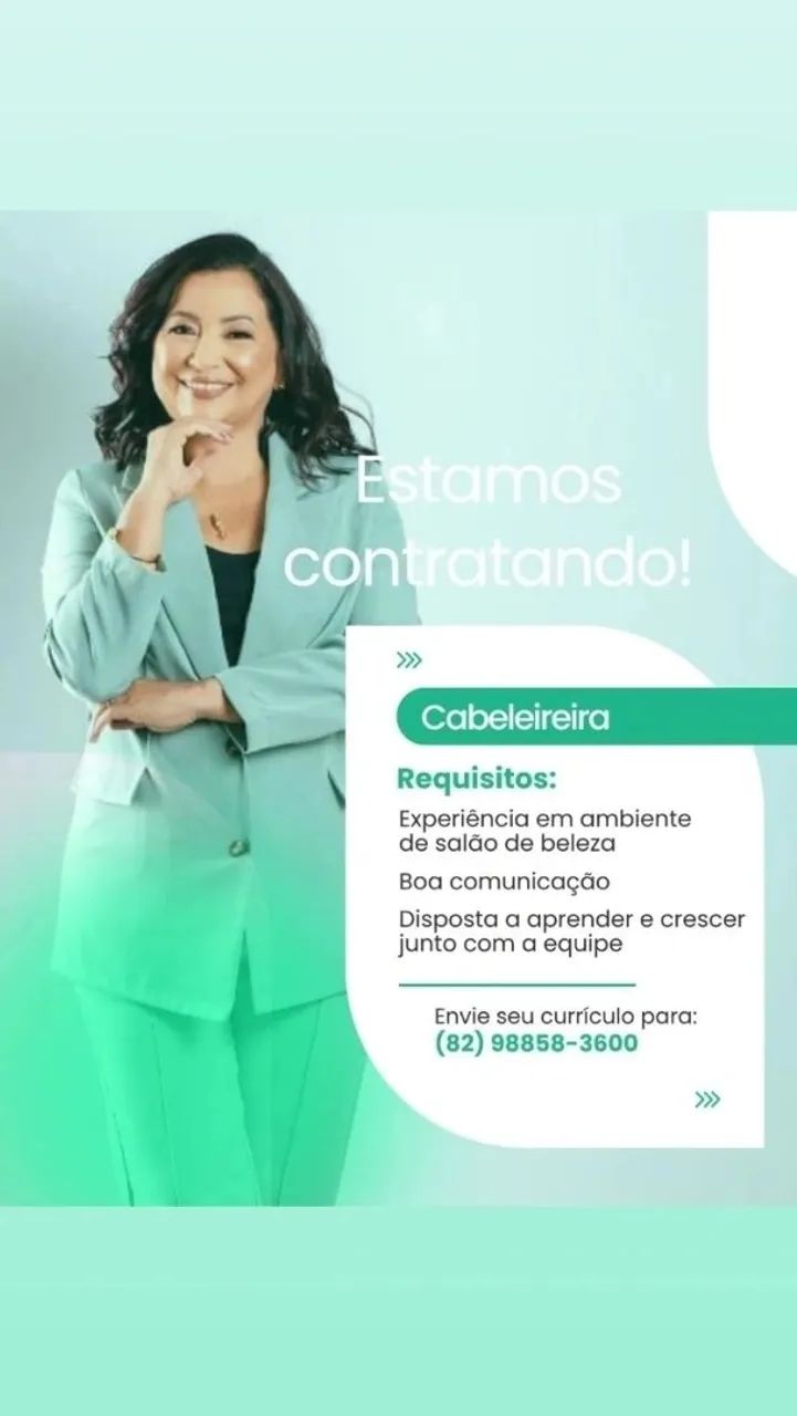 Estamos contratando profissional da área da beleza.