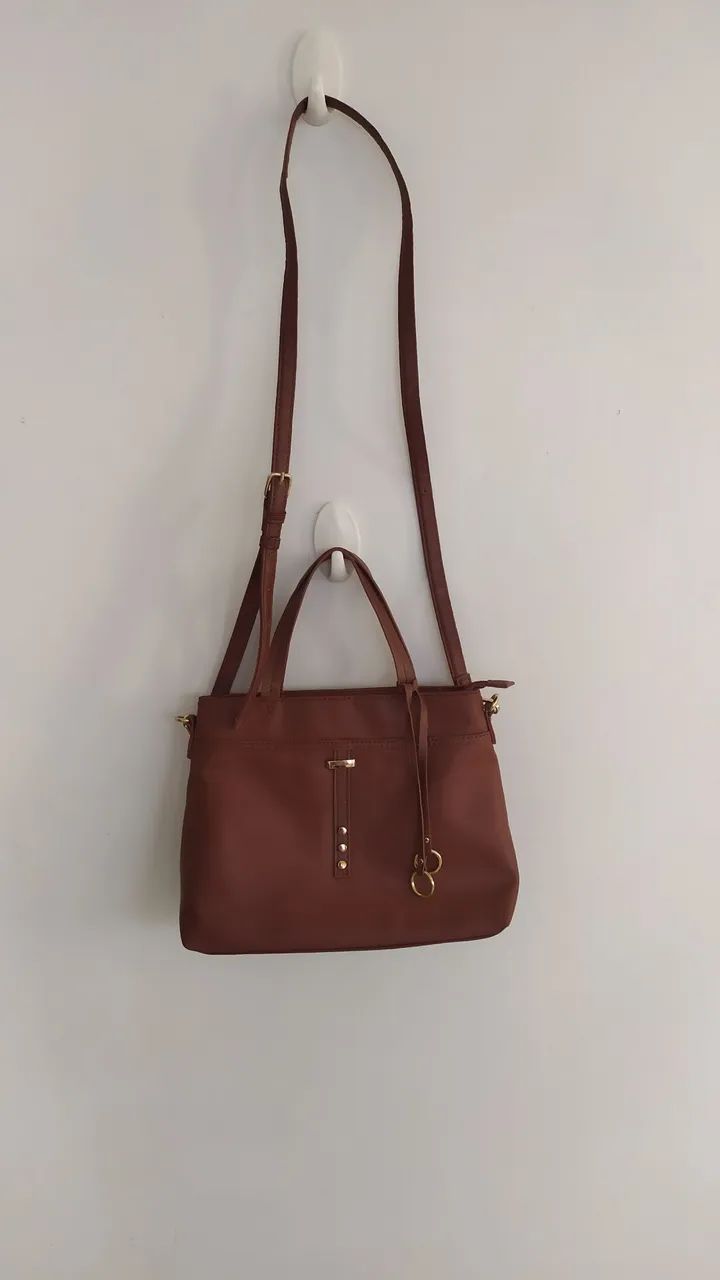 Bolsa marrom média com alça ajustável  sem marca  - Foto 4