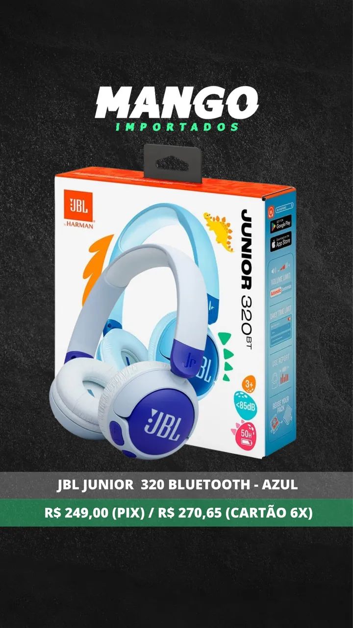 Fone JBL Júnior 320 Bluetooth - Azul - Foto 2