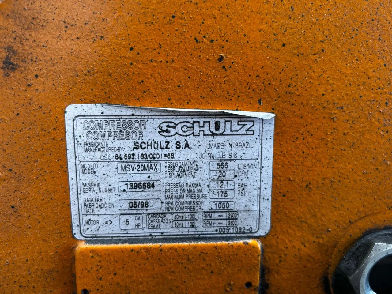 VENDE-SE COMPRESSOR SCHULZ MSV-20 MAX/250 - Foto 2