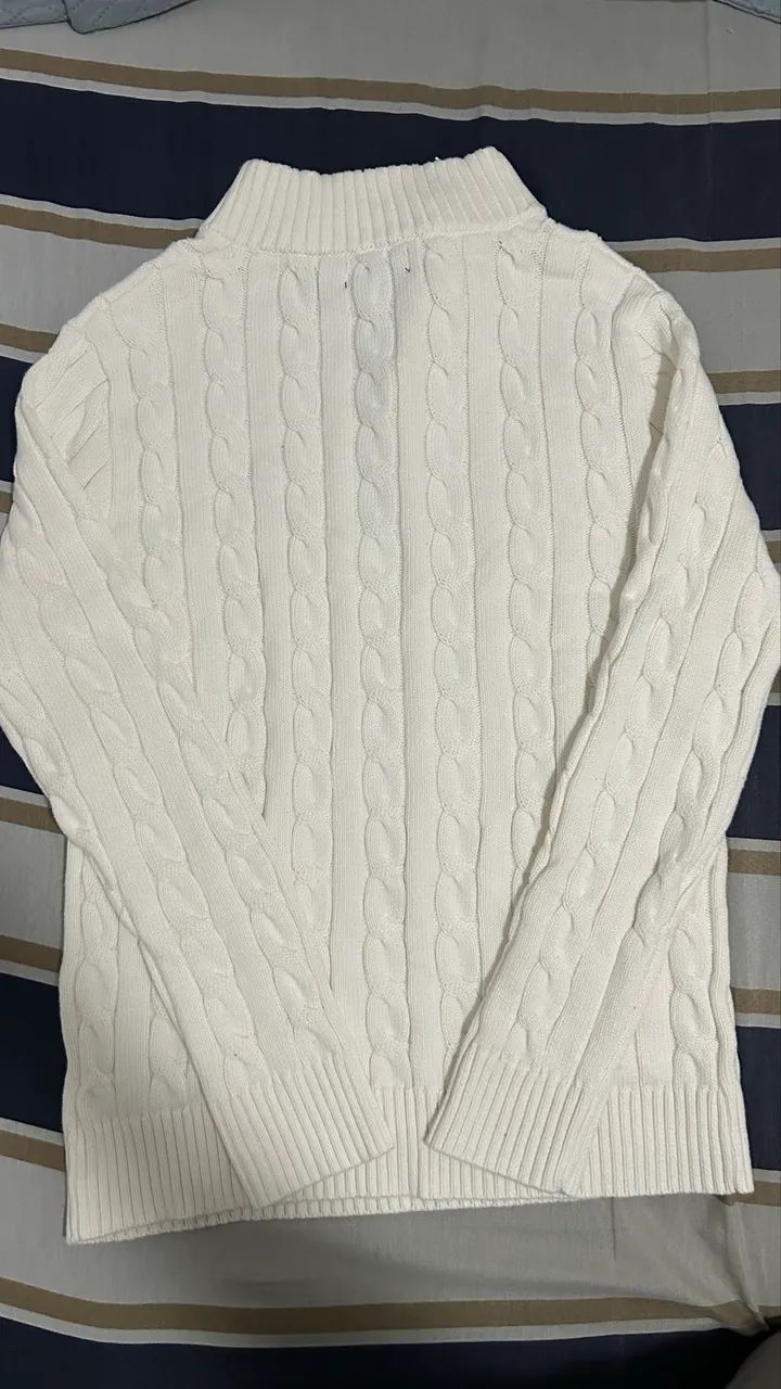 Suéter Ralph Lauren Quarter zip Branco  - Foto 3