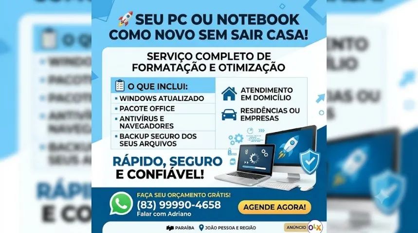 Formatação / Limpeza de Computador / Notebook