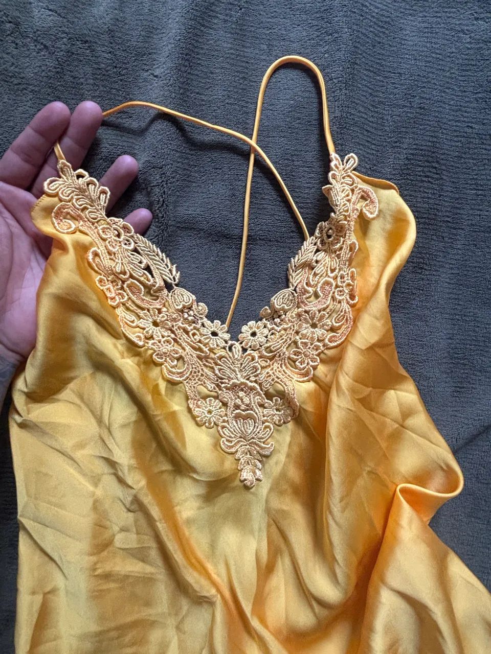 vestido de dormir linea notte m amarelo