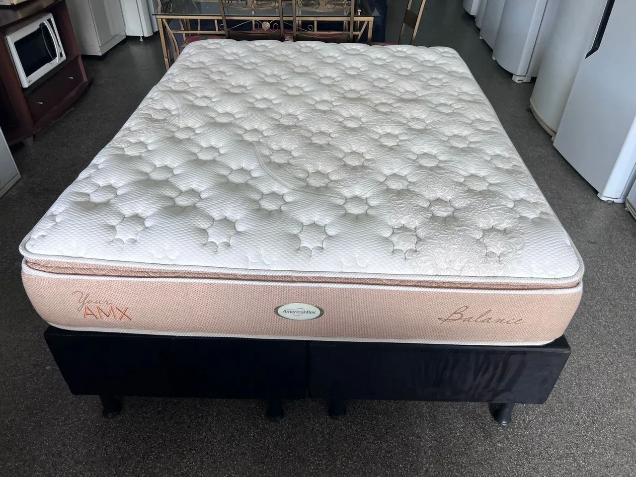 Cama box Queen size Colchão americaflex molas ensacandas bambú 