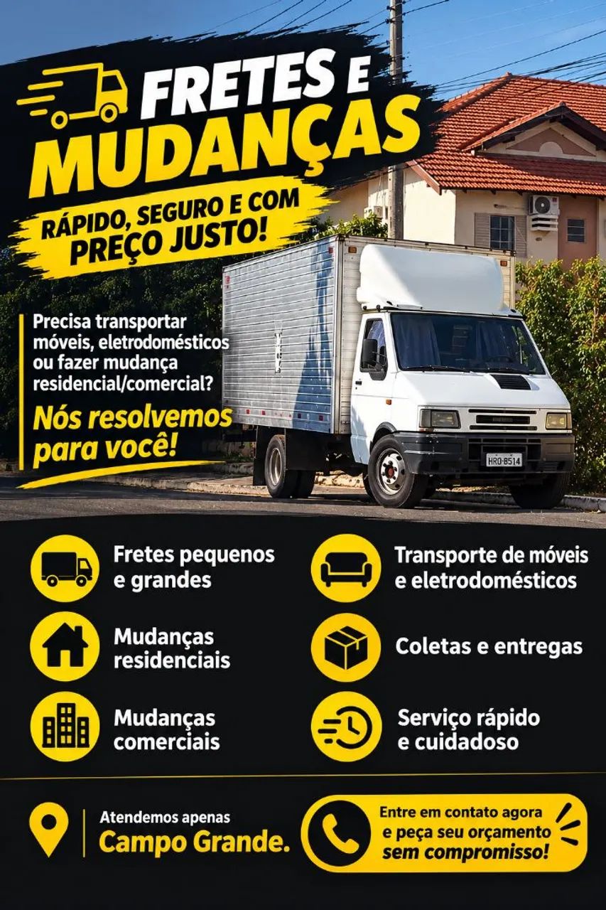 FRETES E MUDANÇAS - RÁPIDO, SEGURO E COM PREÇO JUSTO!