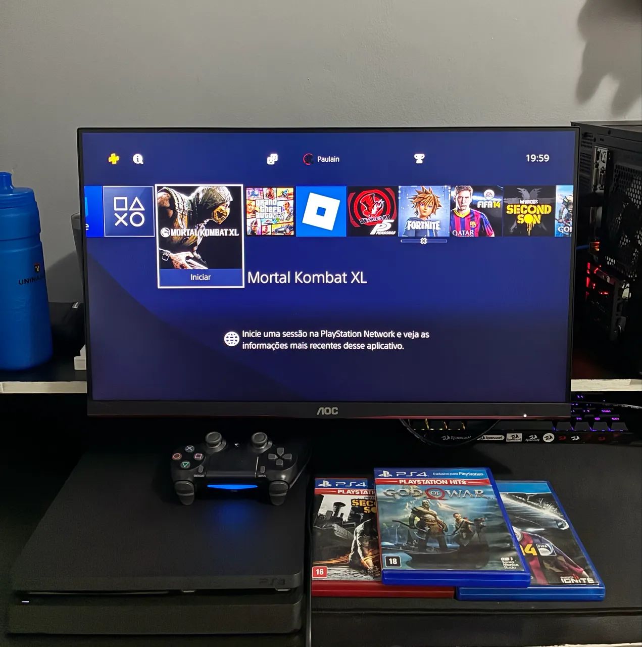 Ps4 Slim 1 Tera C/04 Jogos