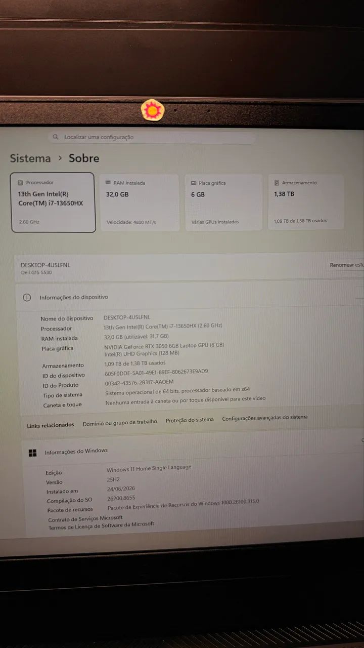 Notebook Gamer Dell i7 (13650HX)- 32GB de Ram - Foto 5