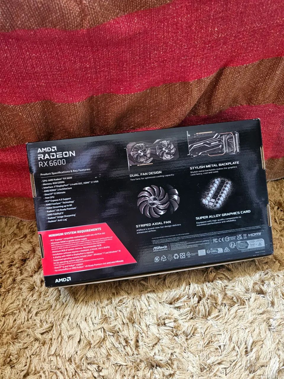 Caixa Placa de vídeo AMD RX 6600 Challenger Asrock - Placas de