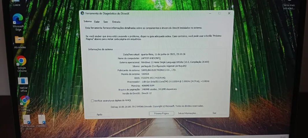 Novo - Notebook Sansung Book, Intel Core i3-1115G4, 8GB RAM, SSD 256GB, 15.6"