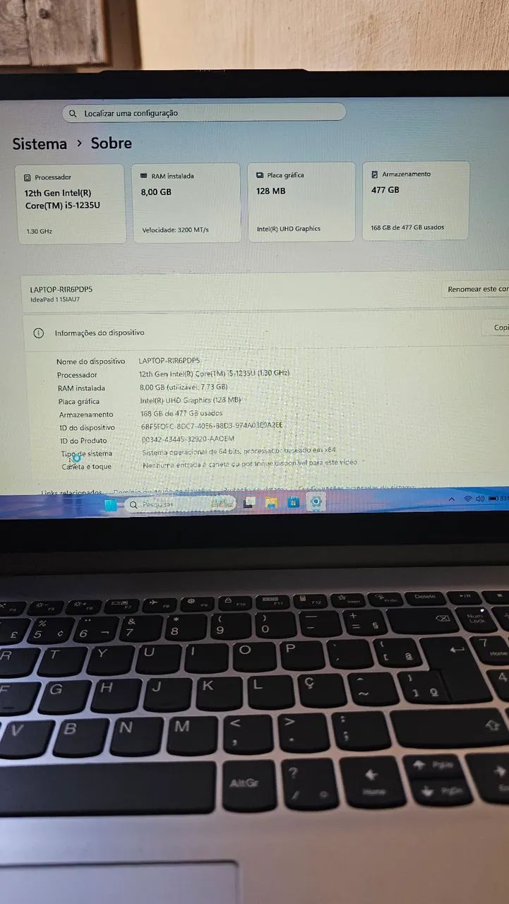 NOTEBOOK LENOVO I5 12° GERAÇÃO  - Foto 3