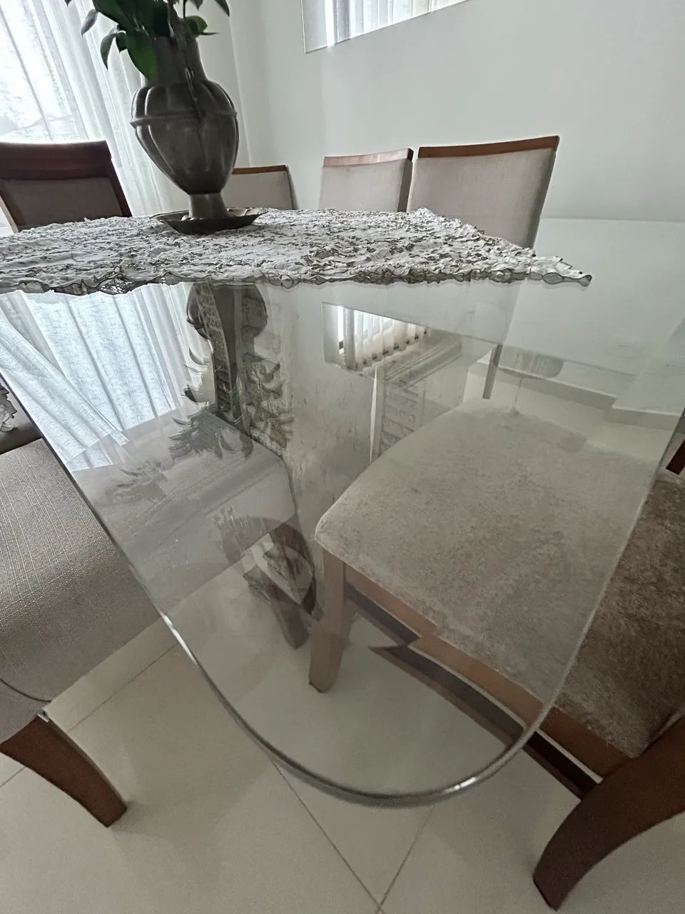 Tampo de mesa em vidro 12mm retangular  - Foto 2