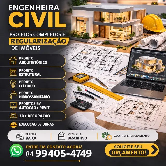 PROJETOS COMPLETOS PARA SUA OBRA | ARQUITETONICO, ESTRUTURAL 3D E OUTROS 