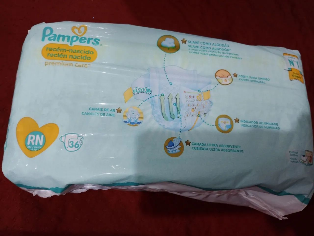Fralda Pampers recém-nascido Premium Care 