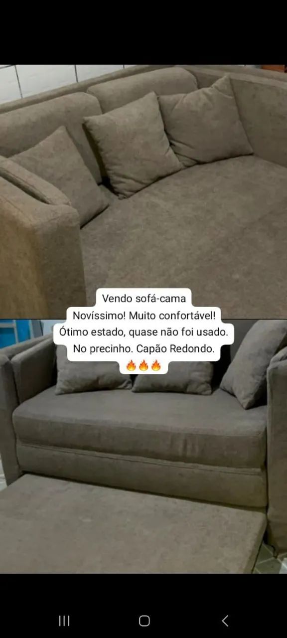 Sofá-cama, todo em espuma e madeira, sob medida