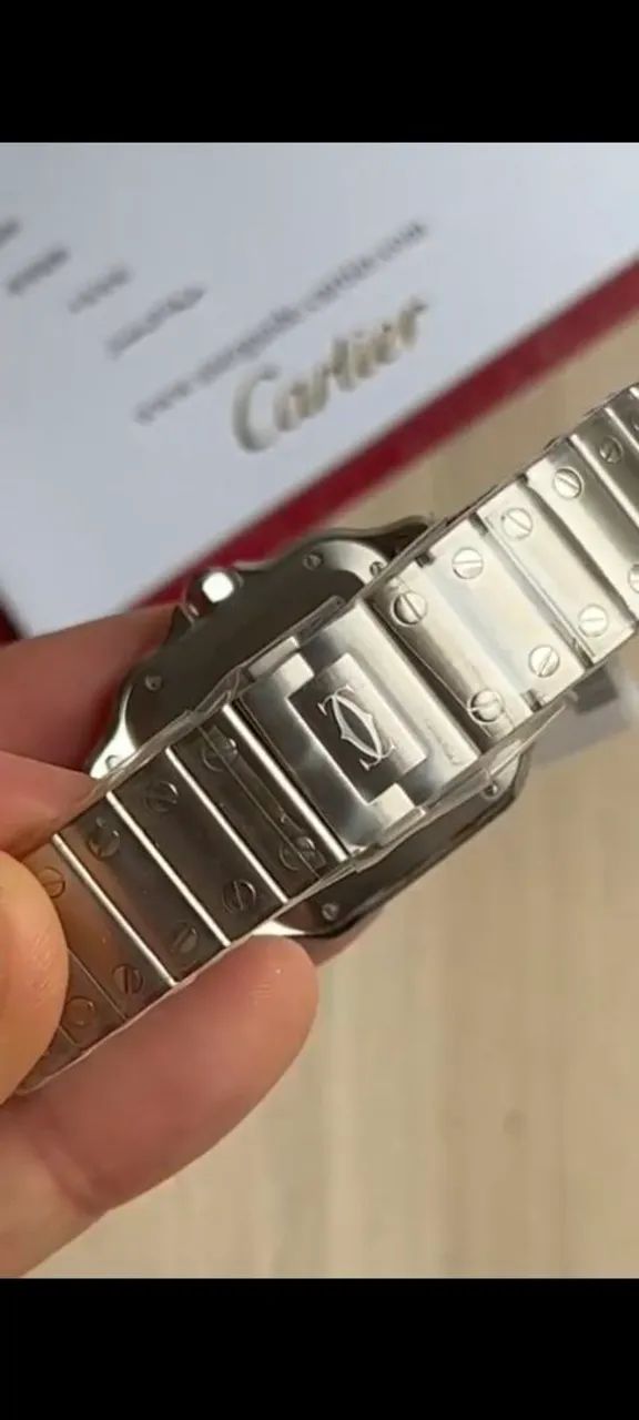 CARTIER SANTOS/ DIAL BRANCO/ 33X 44 / S.C - Foto 3