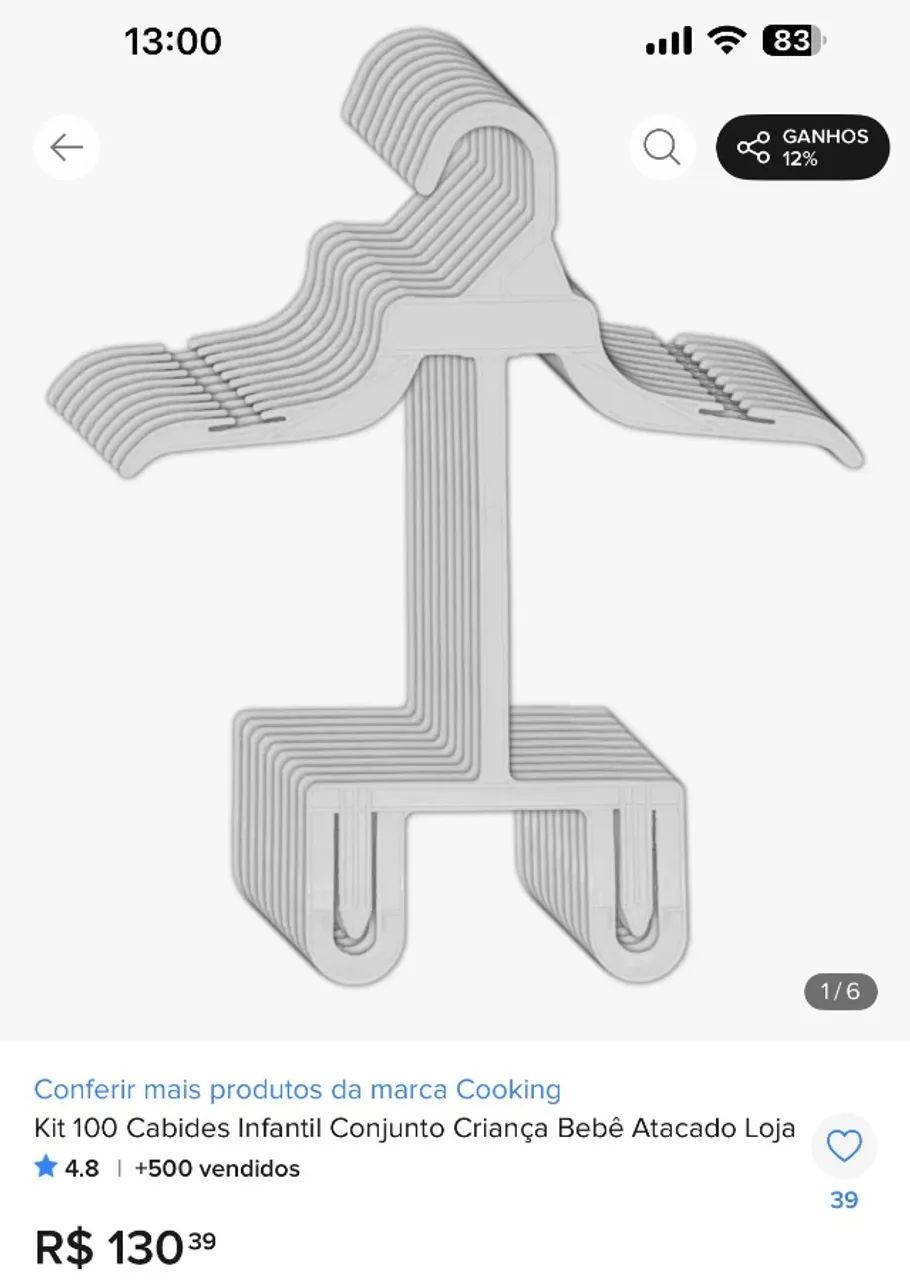Cabides para roupa - 100unid - Foto 2